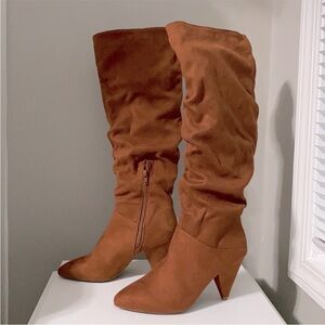 *NWT* Express Suede Knee-High Cognac Boots | Size 9